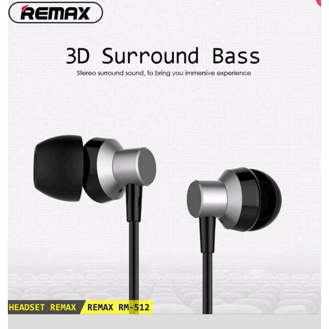 REMAX Metal Wired Music Headset Earphone Clear Sound RM-512