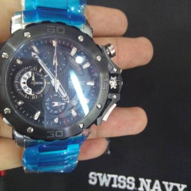jam tangan swiss navy ac8932 silver black 8932 9205 original alexandre christie