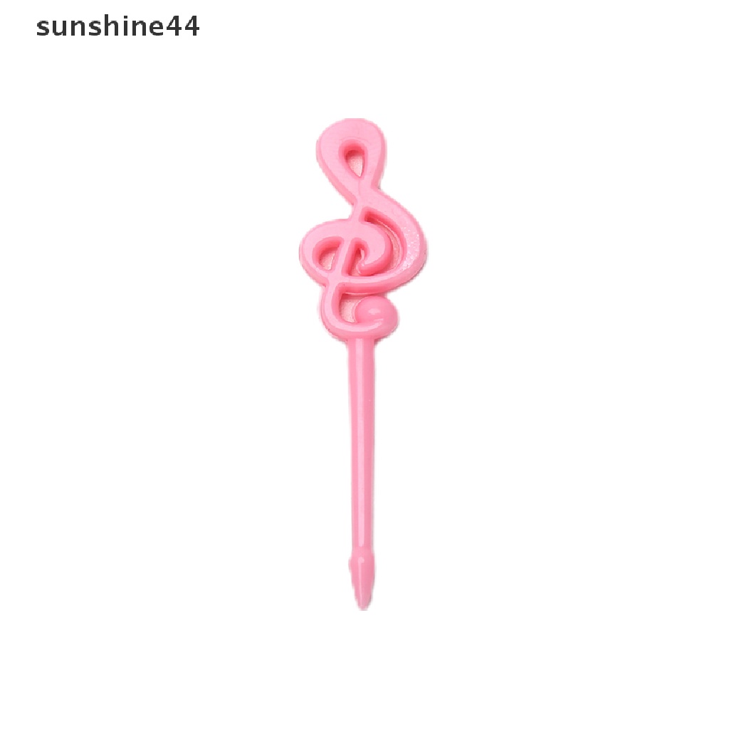 Sunshine 16pcs / set Garpu Buah / Snack Mini Bentuk Not Musik Kartun Untuk Anak