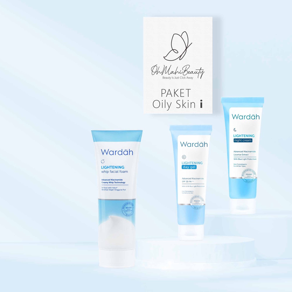 Wardah Paket Lightening Series - Paket Hemat (6pcs) (5pcs) (3pcs) - Skincare Wardah - Paket Wardah Lightening Series-Paket I Oily Skin