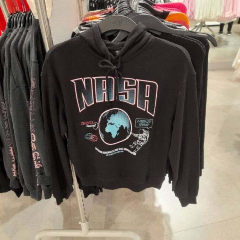 [JASTIP] HNM HOODIE NASA BLACK NEW MODEL