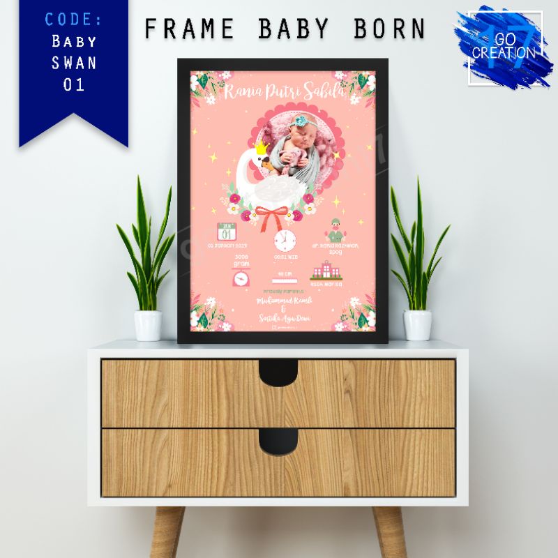 Template Desain Biodata Bayi Baby Born Series 05 Size A4 dan A3
