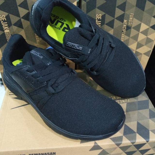 Sepatu hitam polos spotec original nomor jumbo size 38-46