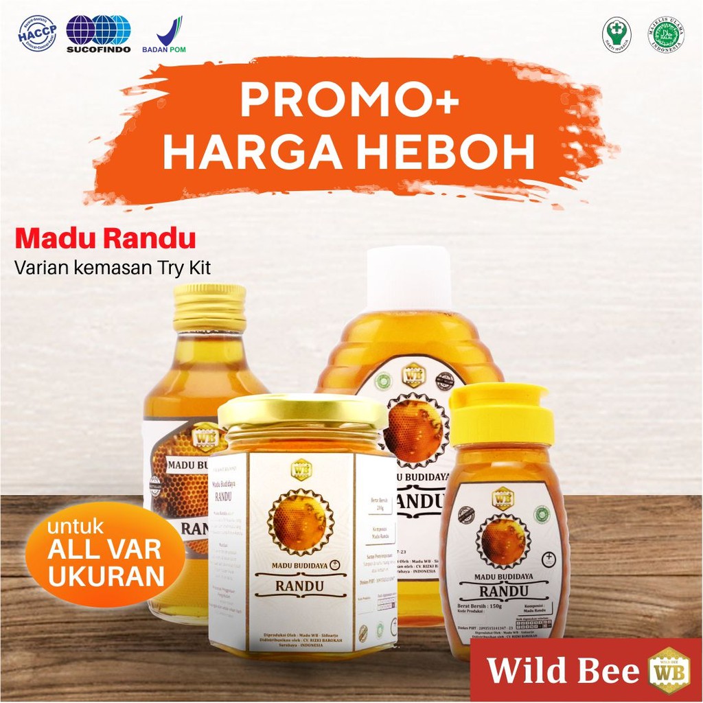 

Madu Randu / Lebah Apis Melifera - kemasan kecil - Garansi Murni & Asli 100% - Wild Bee