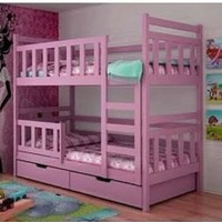 tempat tidur tingkat tangga cat duco ungu