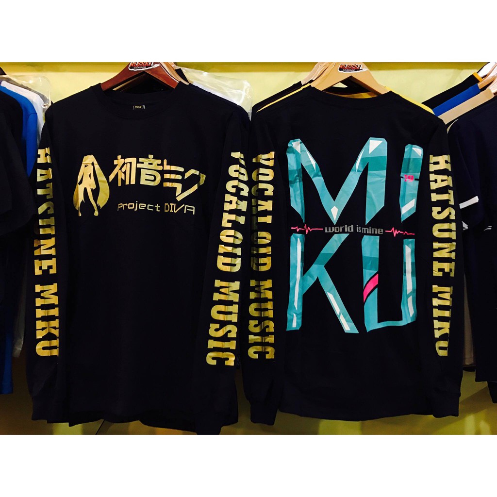 Longsleeve Hatsune Miku Kanji Black Gold