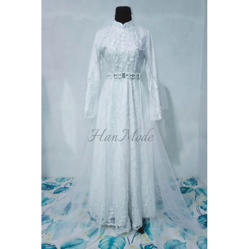 gaun pengantin muslimah gaun pengantin syar'i wedding dress gaun akad dress hijab dress akad