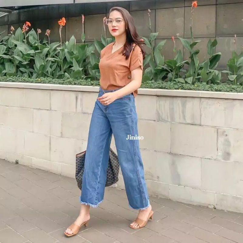 HIGHT WAIST KULOT JEANS WANITA PREMIUM