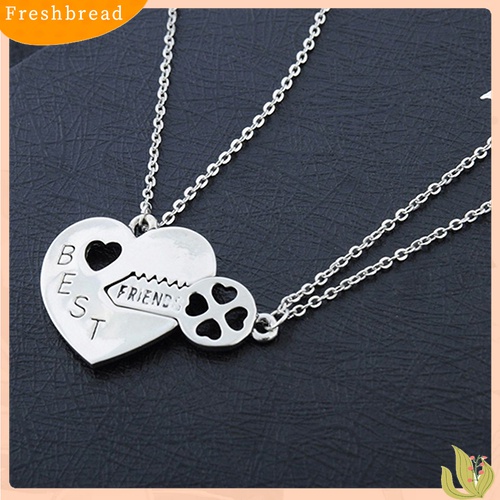 [TERLARIS]2Pcs/Set Love Heart Key Pendant BFF Best Friend Letter Carved Necklace Gift