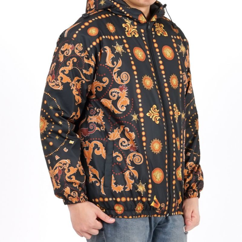 Jaket pria parasut printing versace