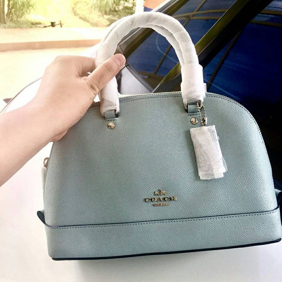 Coach Mini Sierra Glitter Aqua . Tas Coach Original