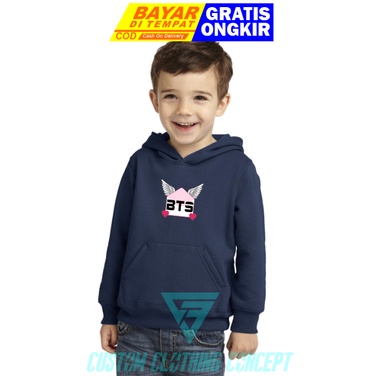 PROMO JAKET HOODIE KIDS NAVY BT21 WING