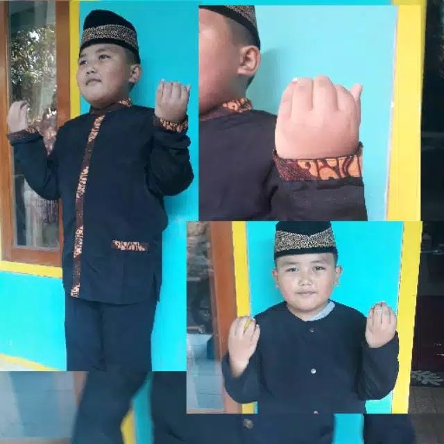 Setelan Baju Pangsi Anak Polos Dan Motif Batik Tk Dan Sd Plus Iket Kepala Untuk Anak 3-12 Tahun