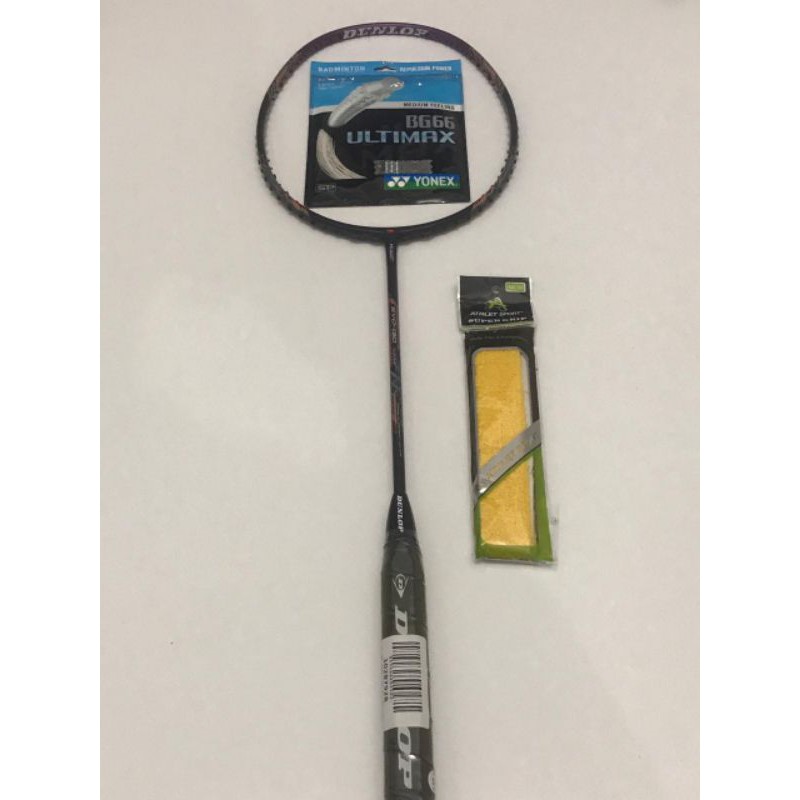 RAKET BADMINTON DUNLOP EVO 130 free BG 66 + pasang digital