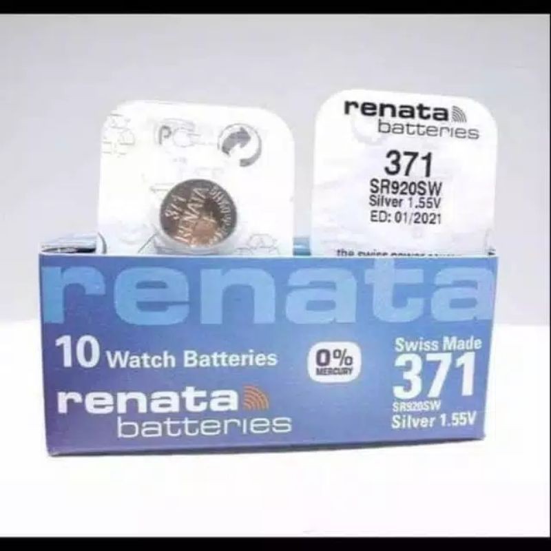 Baterai Renata 371 SR920SW Original Batrai Jam Tangan Analog Chrono/ Baterai SR 920 SW