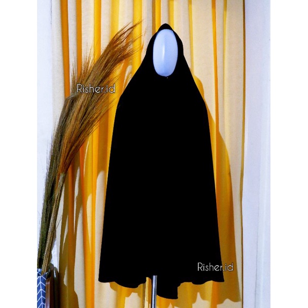 Khimar JETBLACK jumbo Syari NON PET