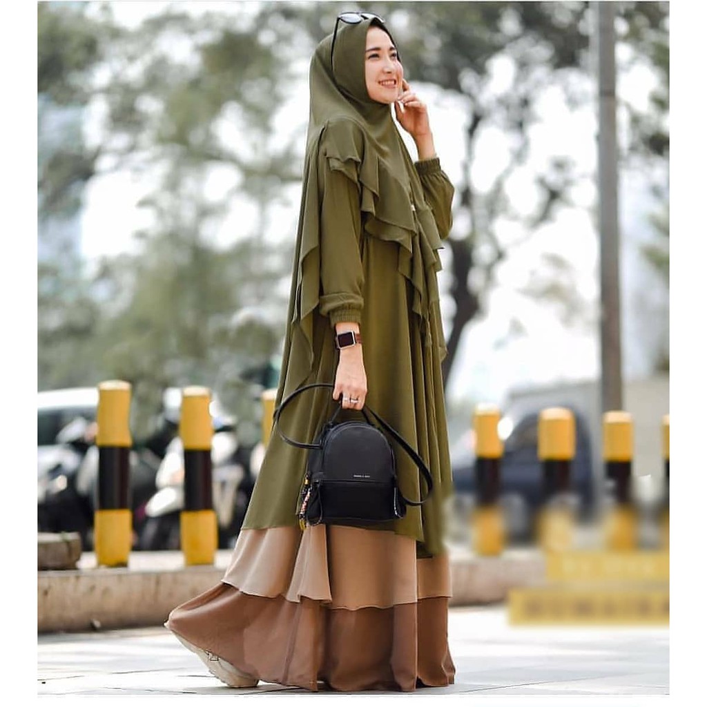 JM HAVANA  SYARI ( GAMIS+HIJAB ) Bahan CERUTY BABYDOLL Gamis Syari Set Khimar Gamis Syari Murah 2021