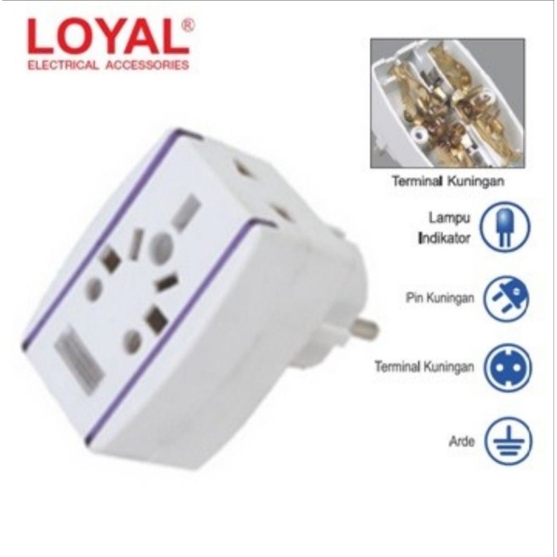 Loyal T serbaguna LY 909. Traveler adaptor Yunior