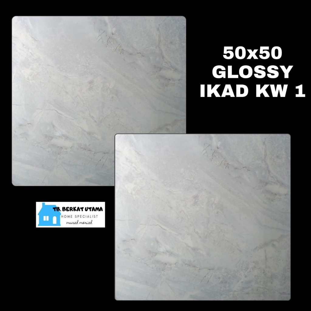 iNstansday- KERAMIK LANTAI 50X50 ABU MOTIF MARMER MERK IKAD KW 1