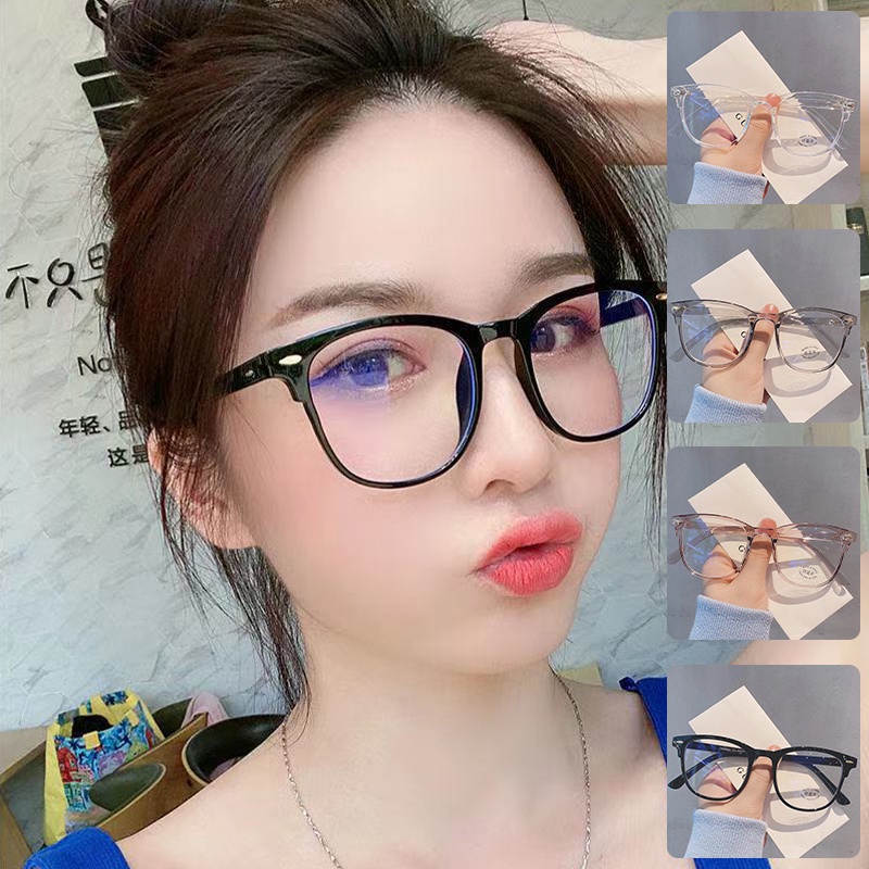 PROMO&amp; Kacamata Wanita Kacamata Korea Anti Radiasi Wanita Fashion Retro Bentuk Kotak Eyeglasses