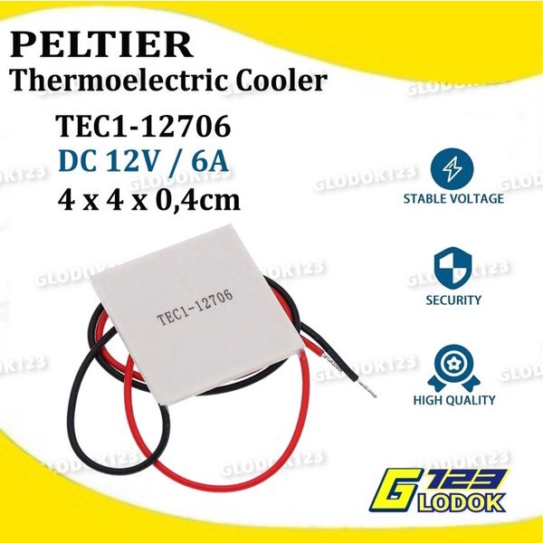 Peltier TEC TEC1 12706 Thermoelectric Elemen Keramik Panas Dingin 12V