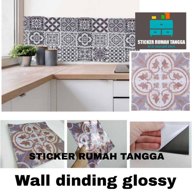 sticker wall dinding bahan glossy mengkilap waterproof