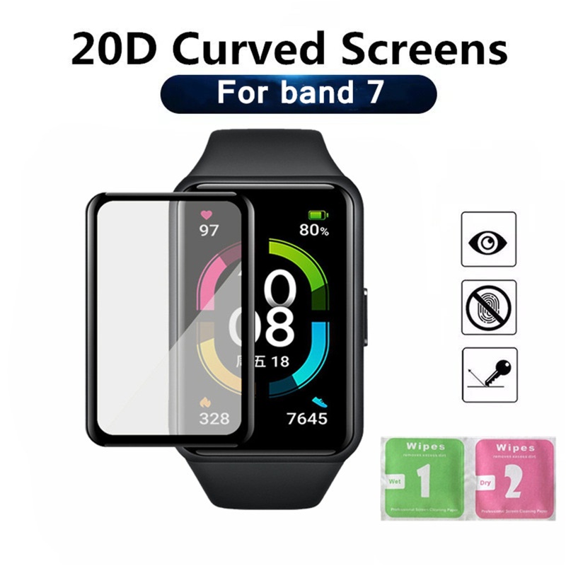 Btsg 2pcs Film Pelindung Tepi Melengkung Untuk Band7 Smartwatch Aksesoris Pelindung Layar Untuk Band7 (Bukan Kaca)