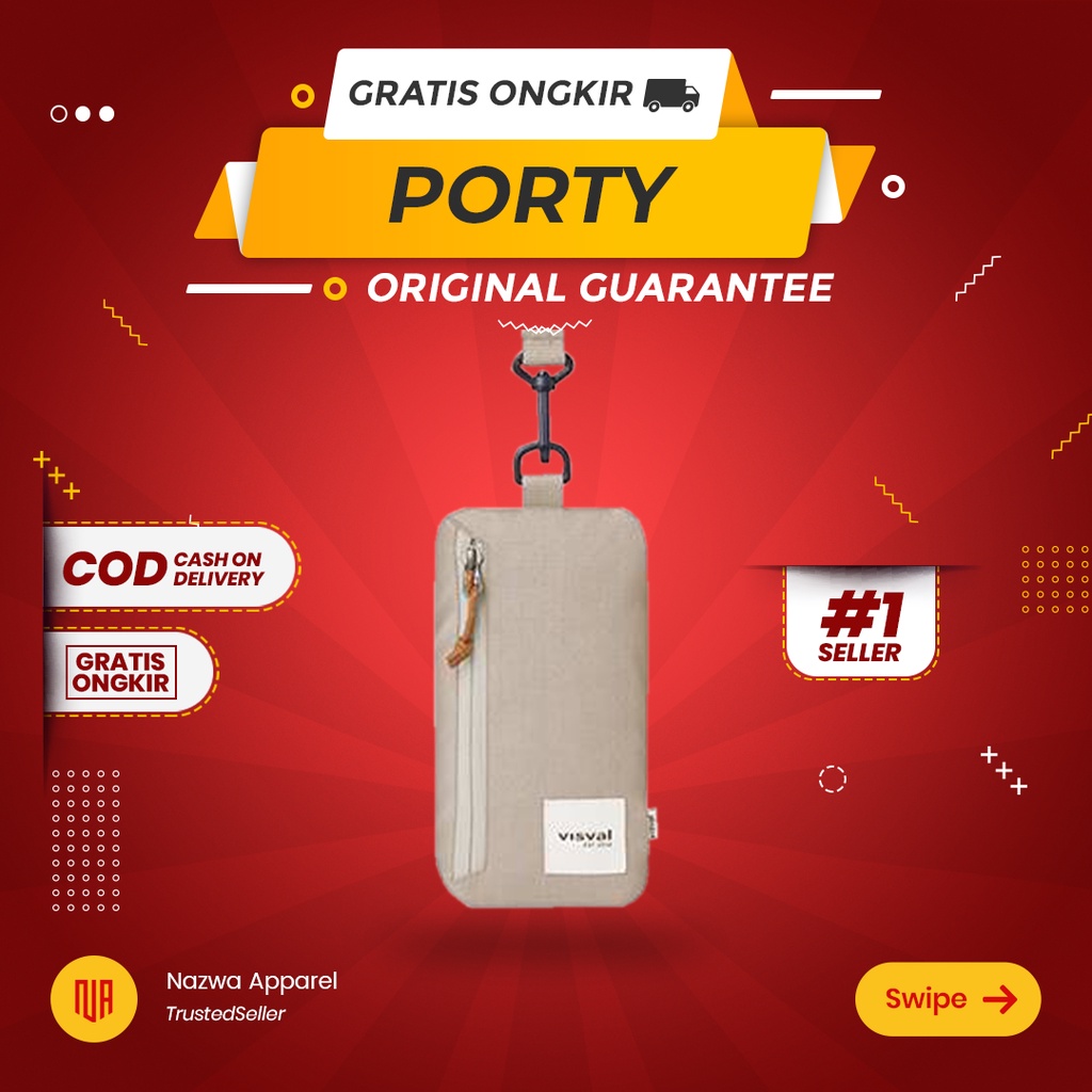TAS SELEMPANG SLING BAG LANYARD VISVAL PORTY KHAKI