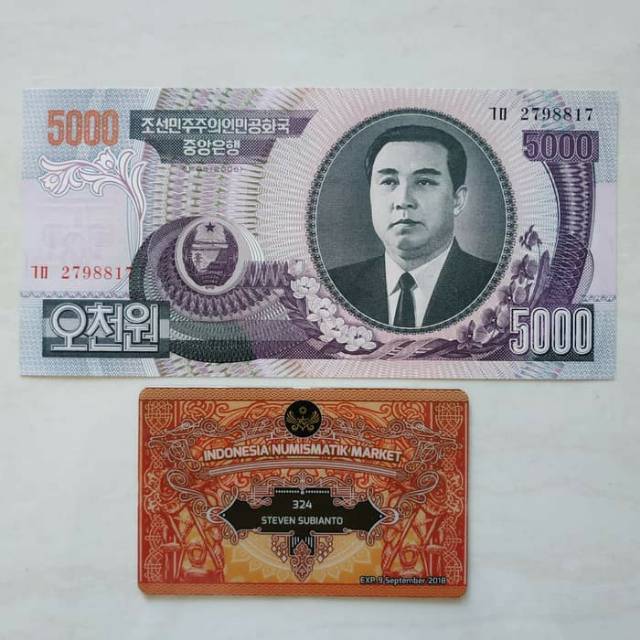 Uang Kuno Korea Utara 5000 won th 2006