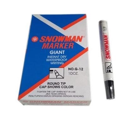 

Office & Stationery | Alat Tulis | Spidol Permanent Marker Snowman G-12 | Best Seller