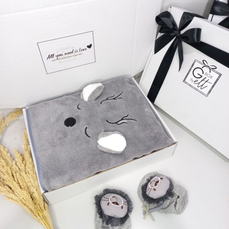 [HANDUK GREY] HAMPERS BABY BORN HAMPERS BAYI KADO HADIAH BAYI HADIAH HANDUK BAYI PREMIUM