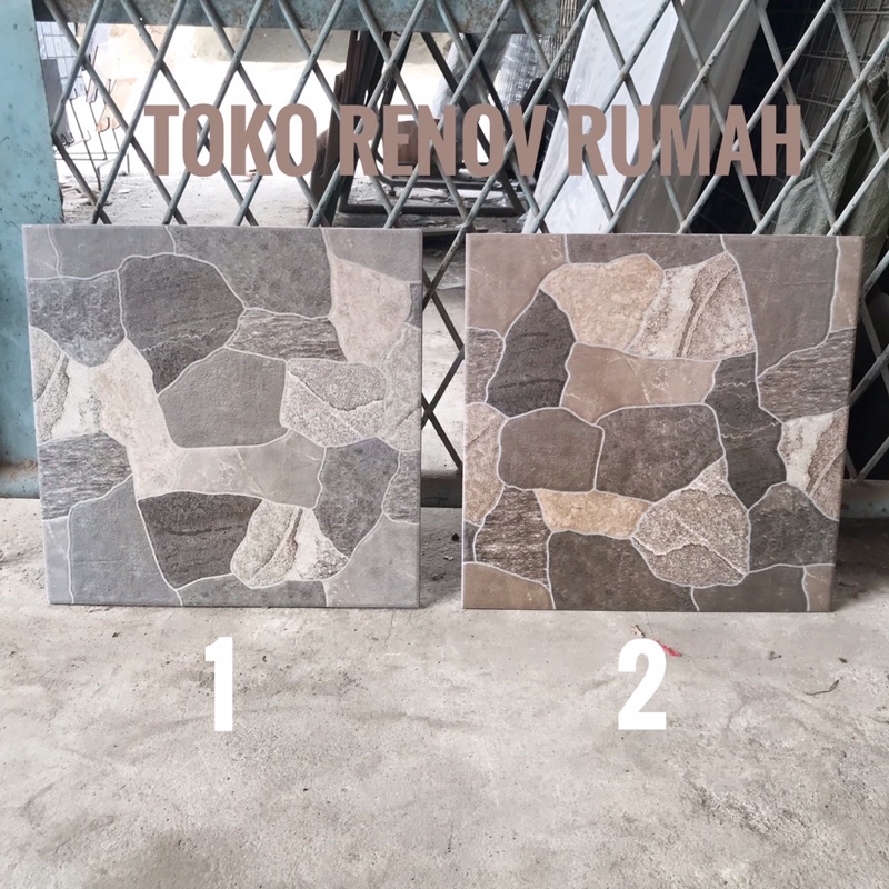 keramik lantai 40x40 motif batu/ keramik lantai kasar/keramik teras/keramik garasi/keramik carpot/ k