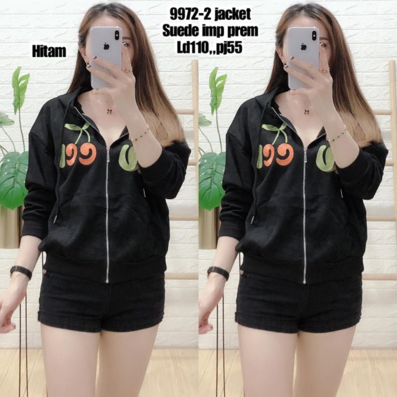 JAKET WANITA IMPORT BAHAN LV SUEDE HK