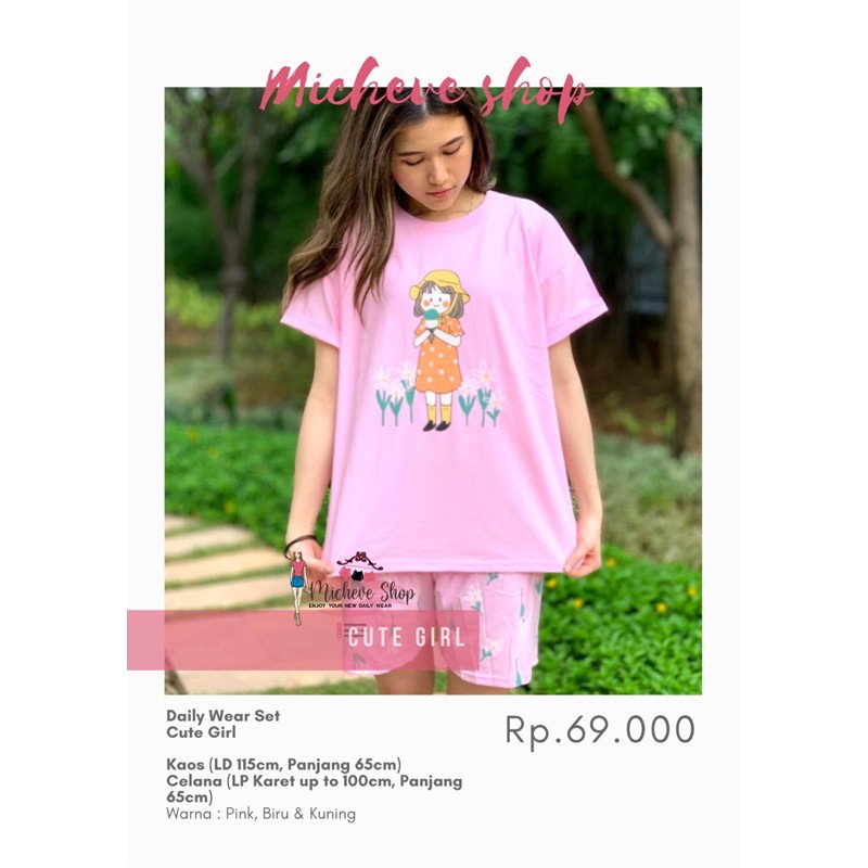 Pakaian Wanita Kaos Cewek Baju Rumah Cute Girl