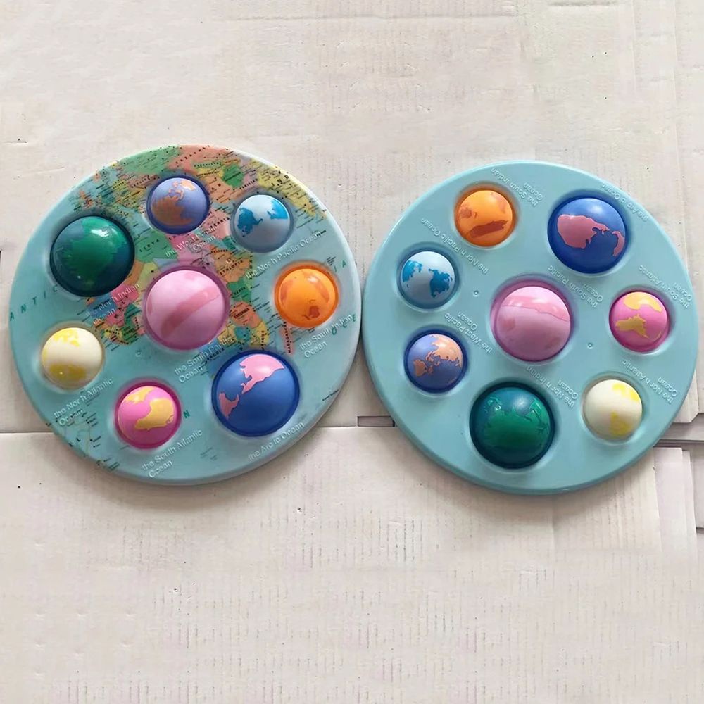 QUINTON Autism Fingertip Planet Portable Decompression Toy Eight Planets Educational Toy Kids Toy Finger Board Anxiety Children Novelty Fidget Toy