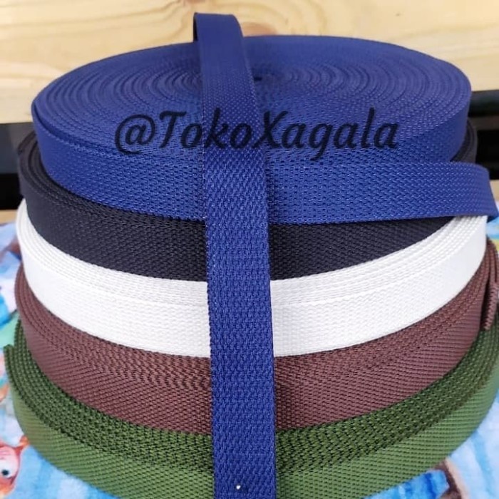 MURAH Tali Webbing Tas Bahan Katun 2.5 Cm Meteran - Hijau army