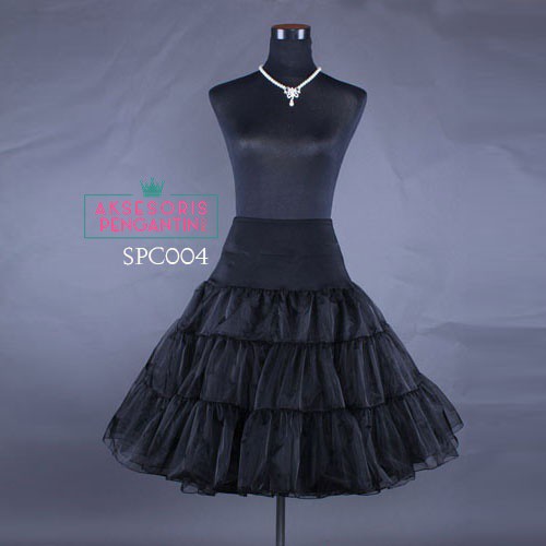 [STOK TERBATAS] ROK TUTU HITAM PENGEMBANG GAUN PETTICOAT GRADE A PREMIUM HITAM SPC004