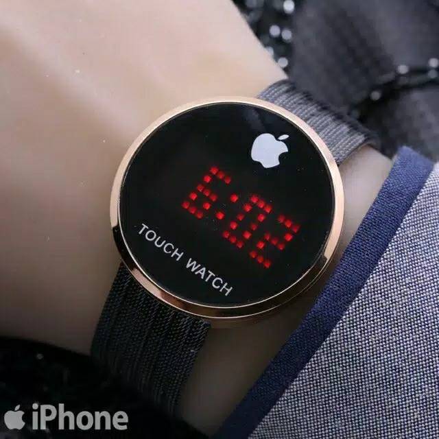 JAM TANGAN PRIA APPLE WATCH IPHONE TOUCH SCREEN RANTAI PASIR