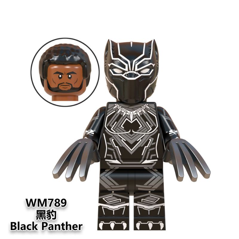 Mainan Anak Lego Iron Man Minifigure Murah WM6063 Ironman Minifigures Marvel Avengers Bricks Figure doctor strange wasp antman warmachine scarlet witch thor superman-Black panther WM789