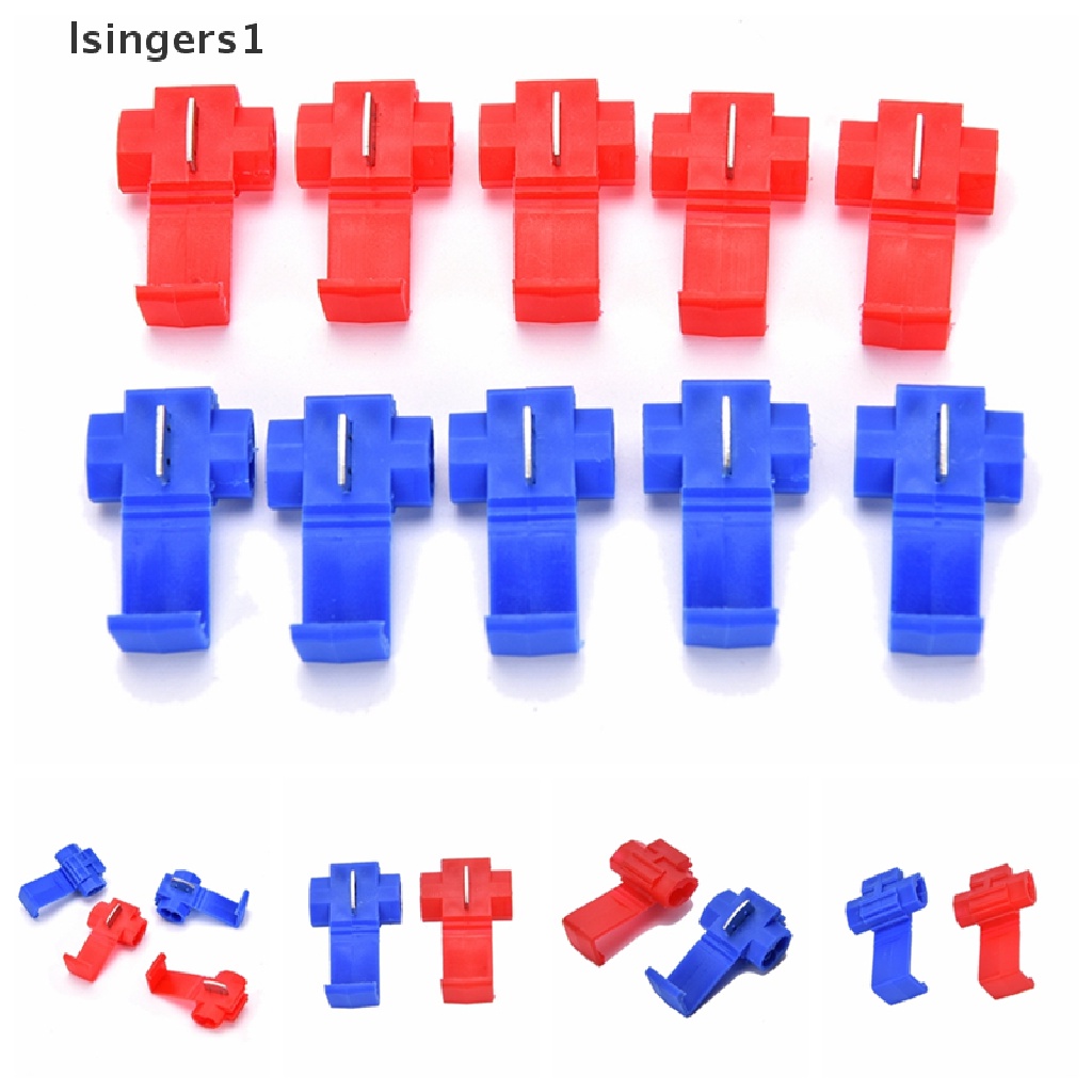 (lsingers1) 50pcs Konektor Terminal Kabel Model Snap On Warna Merah / Biru