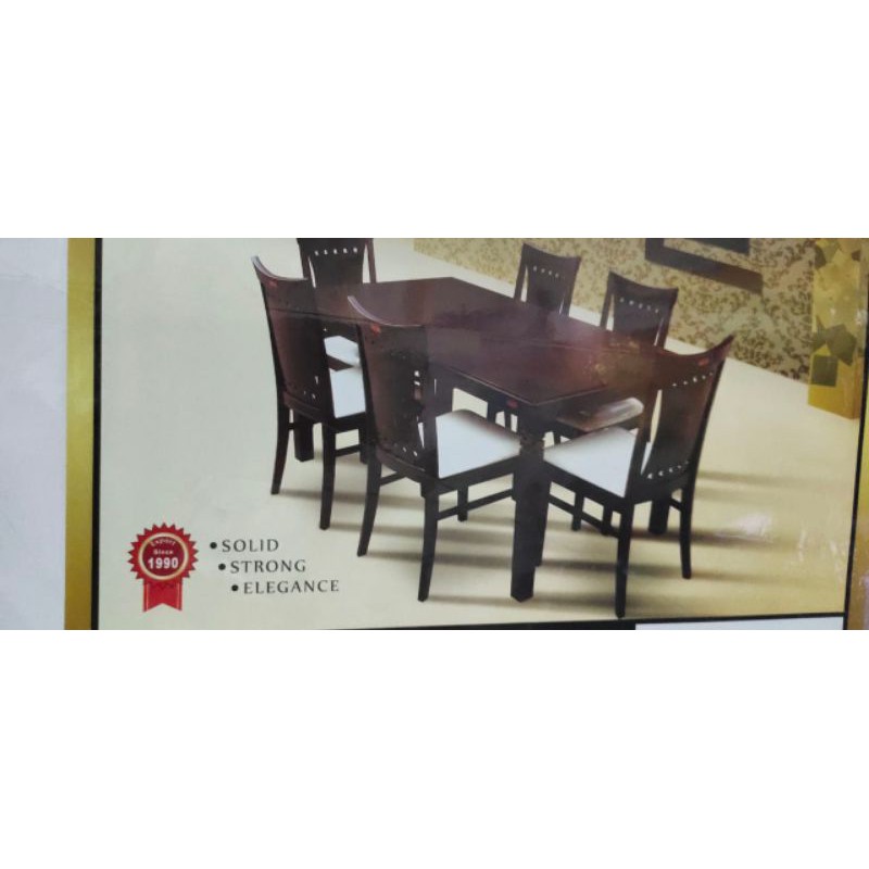 Meja makan 4kursi kayu pinus import