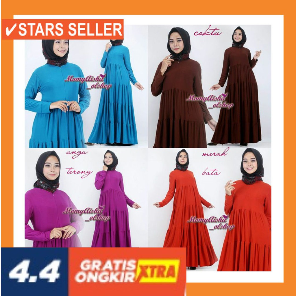 BAJU MUSLIM LEBARAN BARU IDUL FITRI  BUAT SHOLAT / polos susun baby doll jersey - Putih, XL GAMIS