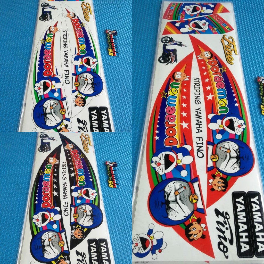 Striping Sticker Lis Motor Variasi Thailook Mio Fino F1 - 125 F1 Doraemon