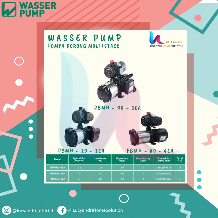 Mesin Pompa Air Multistage Centrifugal Booster Pump Wasser PBMH 50 2EA