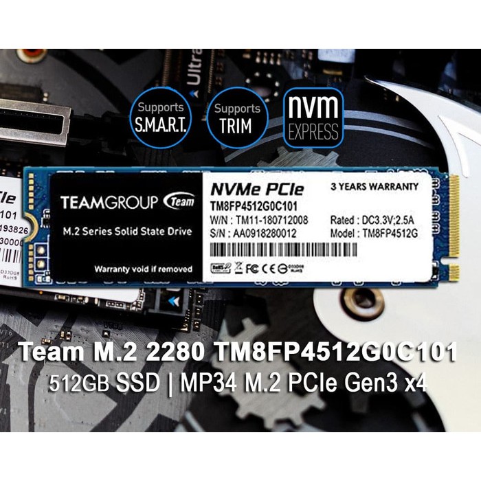 SSD TEAM MP34 512GB M.2 NVMe (3000MB/s)