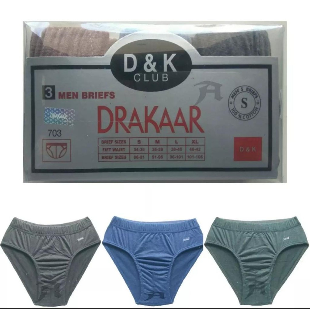 MEN BRIEFS [3pcs] Celana dalam pria DRAKAAR MIKA | CD drakar | CD D&amp;K | Celana Pria