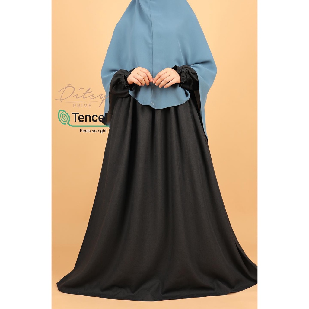 Ditsy Lilura Loungwear Black | Ashwood  Size M-L Bahan Tancel Linen Series2