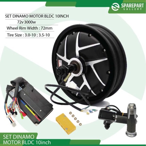 TERMURAH Set Dinamo bldc 10inch 72v3000w electric scooter hub motor ring10