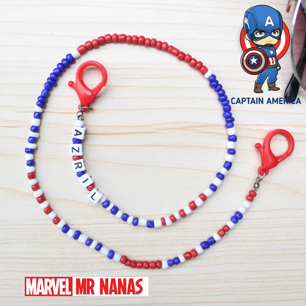 Strap Masker Superhero Anak Laki-laki FREE NAMA Gantungan Kalung Masker Anak Motif Pahlawan