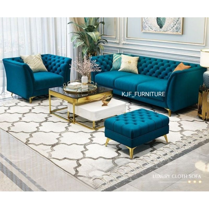 sofa chesterfield mewah sofa set minimalis konsep mewah kaki besi gold
